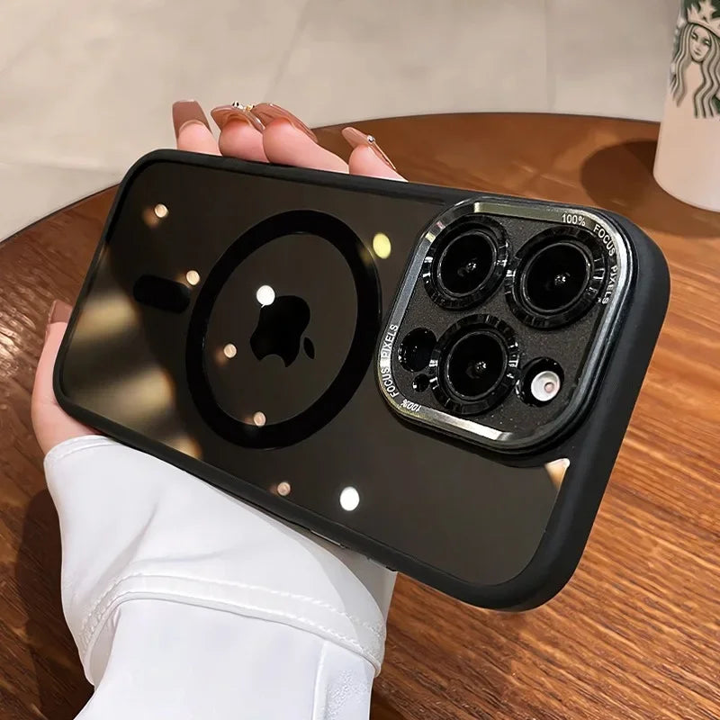 Luxury Magnetic Metal Lens Bumper Protection Case For iPhone