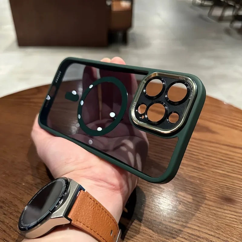 Luxury Magnetic Metal Lens Bumper Protection Case For iPhone