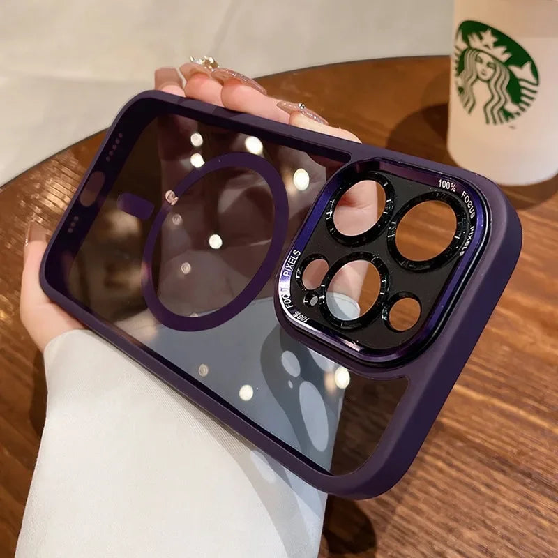 Luxury Magnetic Metal Lens Bumper Protection Case For iPhone