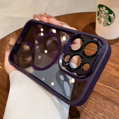 Luxury Magnetic Metal Lens Bumper Protection Case For iPhone