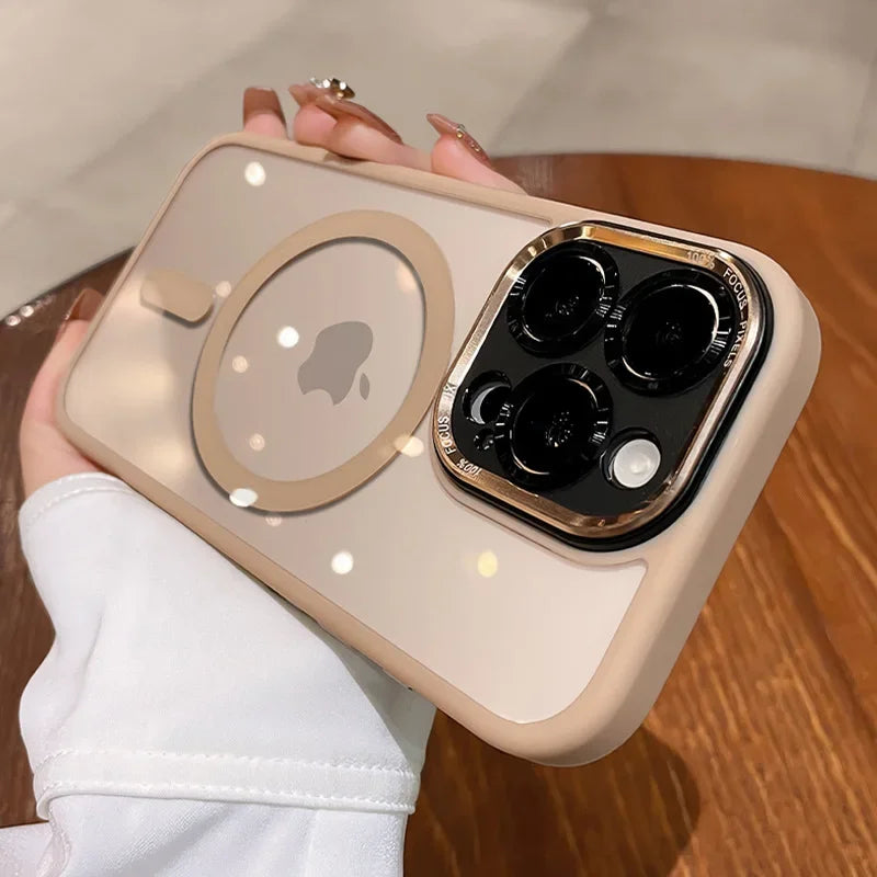 Luxury Magnetic Metal Lens Bumper Protection Case For iPhone