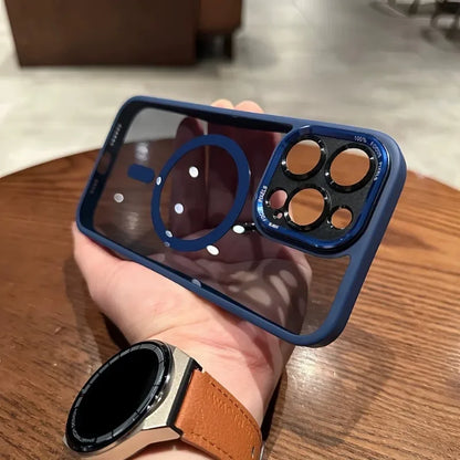 Luxury Magnetic Metal Lens Bumper Protection Case For iPhone