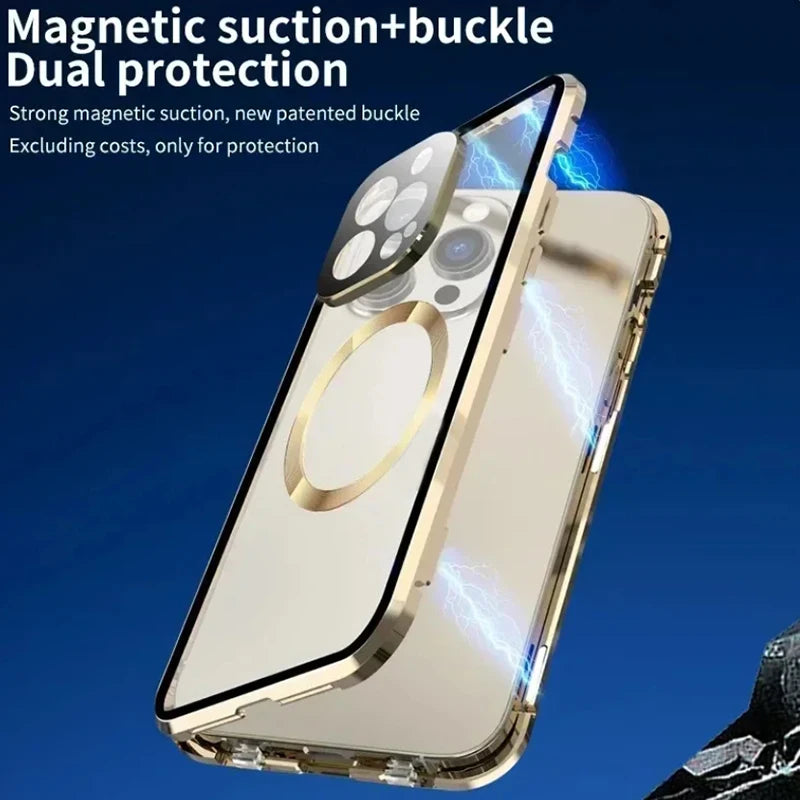 Metal Magnetic Anti Peeping Privacy Case For iPhone