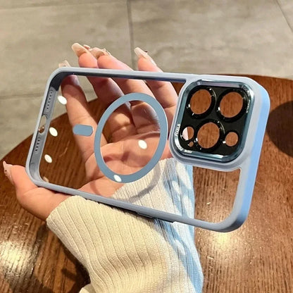 Luxury Magnetic Metal Lens Bumper Protection Case For iPhone