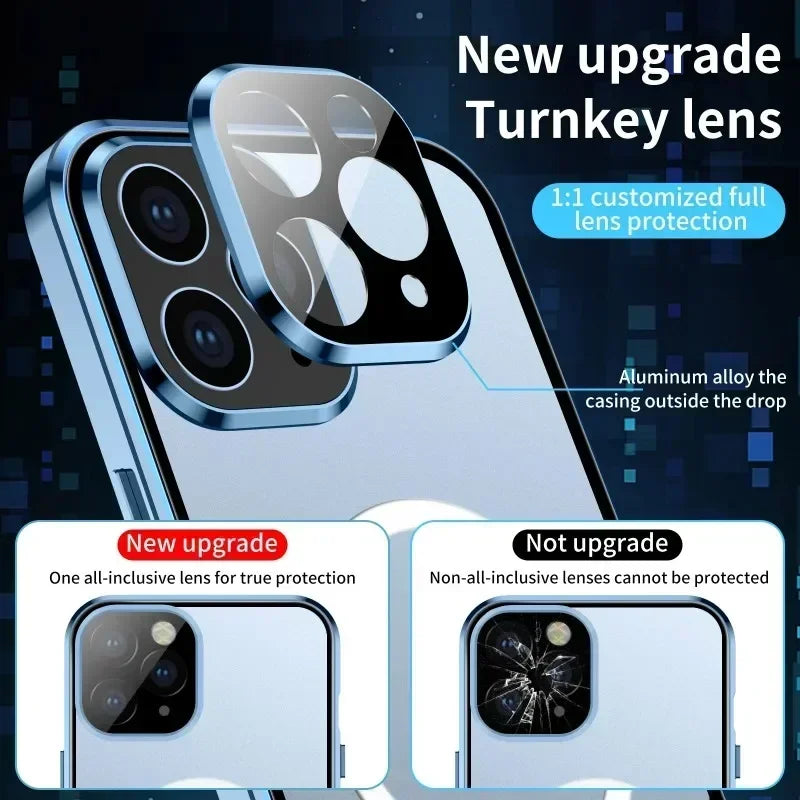 Metal Magnetic Anti Peeping Privacy Case For iPhone