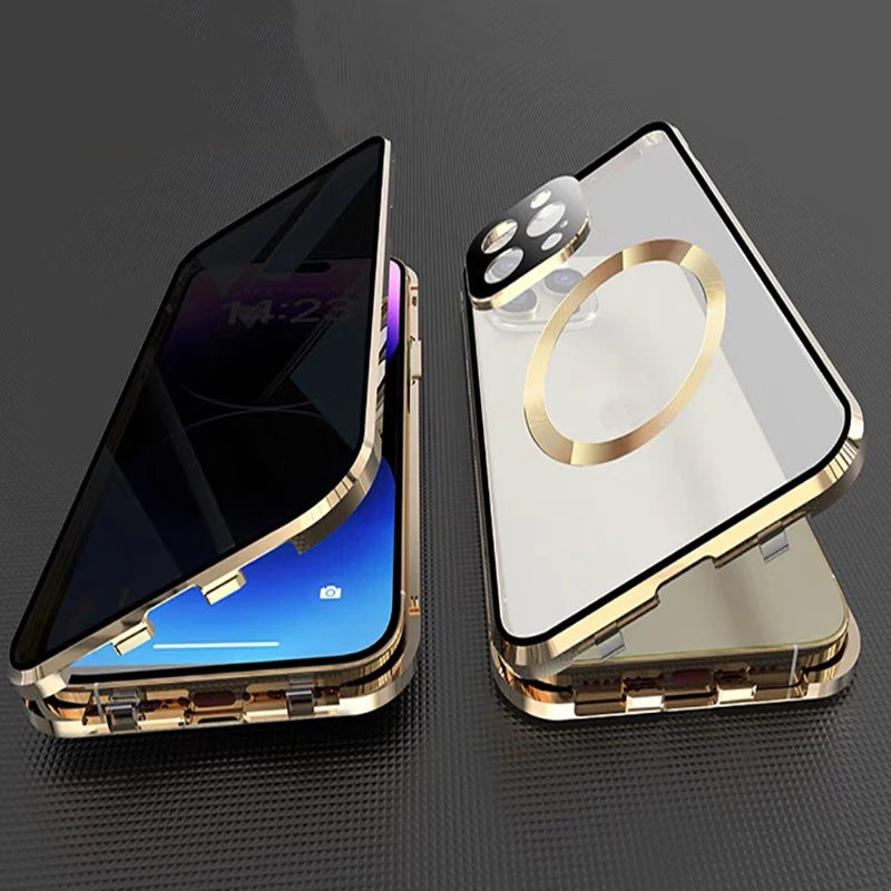 Metal Magnetic Anti Peeping Privacy Case For iPhone