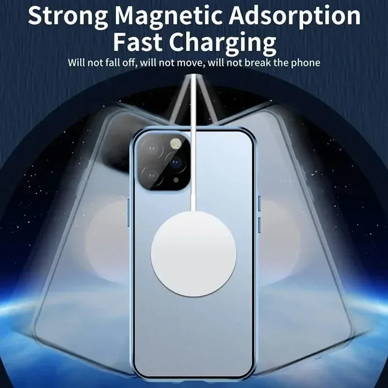 Metal Magnetic Anti Peeping Privacy Case For iPhone