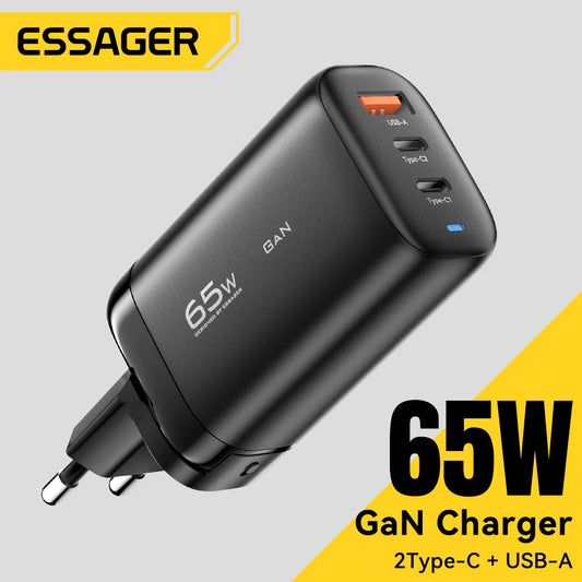 65W GaN USB-C Fast Charger for iPhone & Samsung