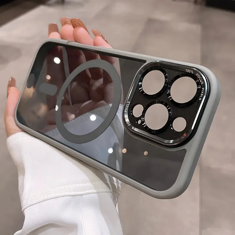 Luxury Magnetic Metal Lens Bumper Protection Case For iPhone