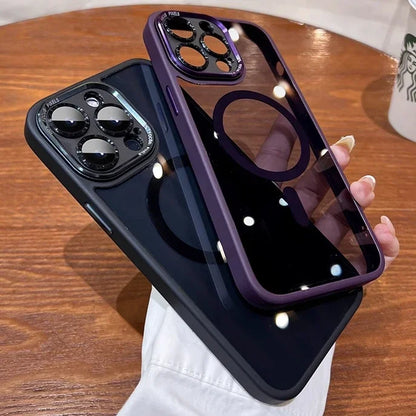 Luxury Magnetic Metal Lens Bumper Protection Case For iPhone