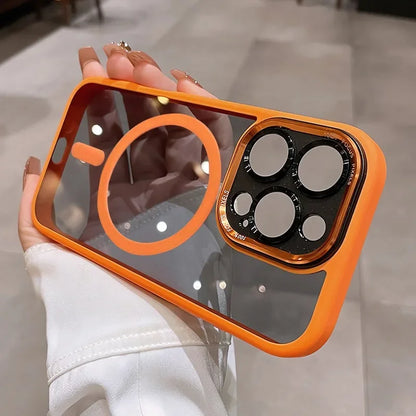 Luxury Magnetic Metal Lens Bumper Protection Case For iPhone