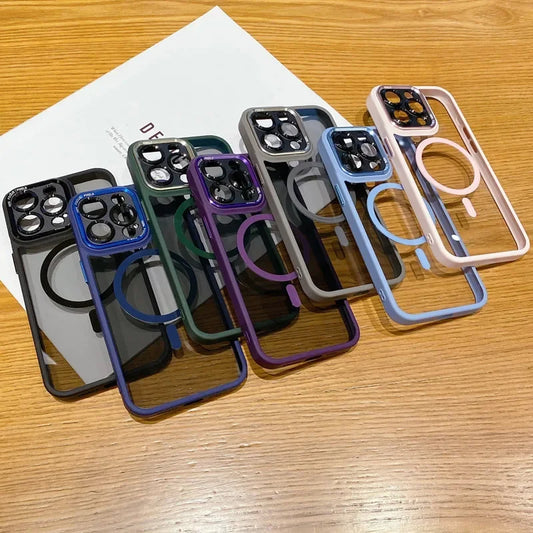 Luxury Magnetic Metal Lens Bumper Protection Case For iPhone