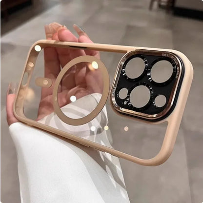 Luxury Magnetic Metal Lens Bumper Protection Case For iPhone