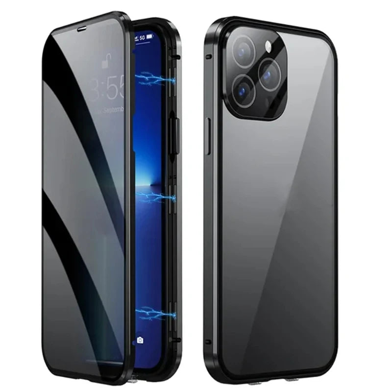 Metal Magnetic Anti Peeping Privacy Case For iPhone